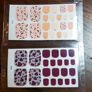 Set of 2 leopard toenail stickers